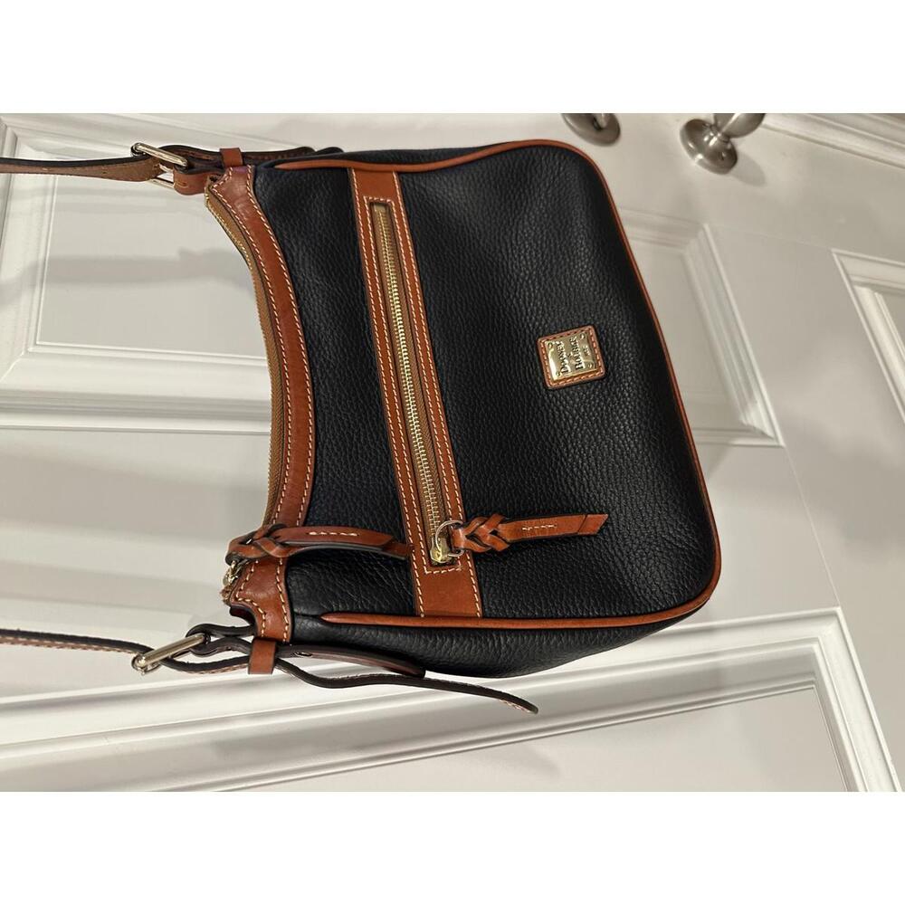 Dooney Bourke Black Presley Pebbled Leather Shoulder Bag